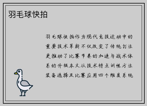 羽毛球快拍