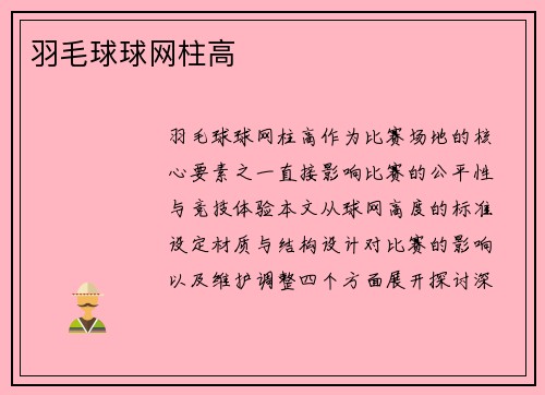 羽毛球球网柱高